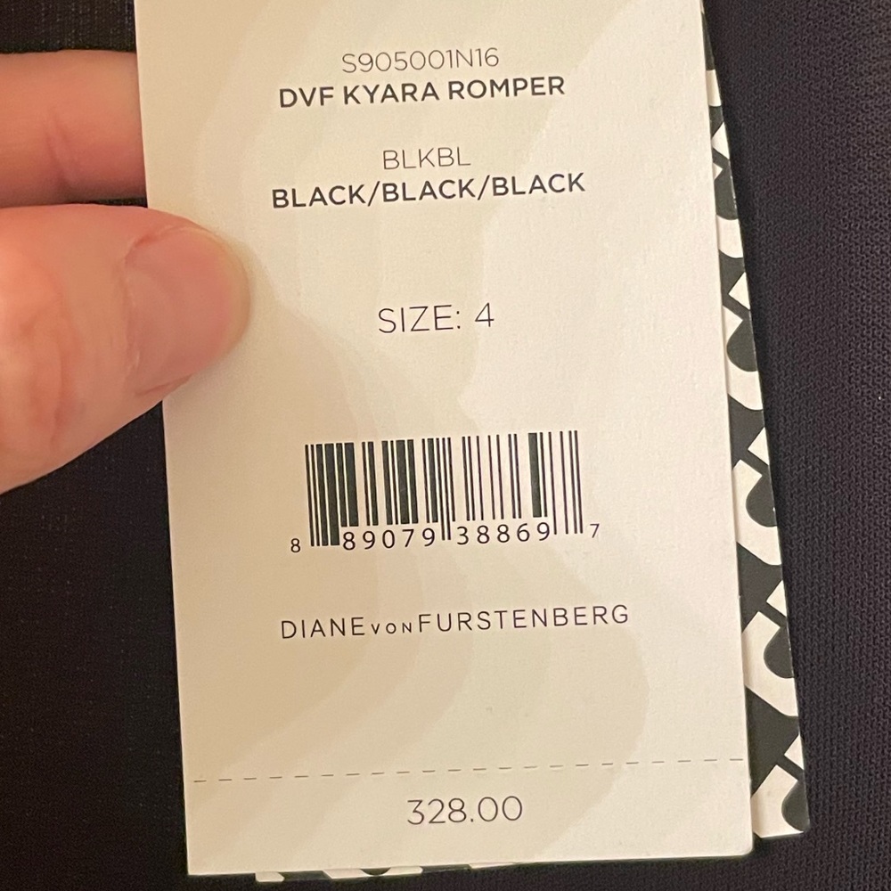 DVF Black Long-sleeve Romper Sz 4 - Picture 4 of 4